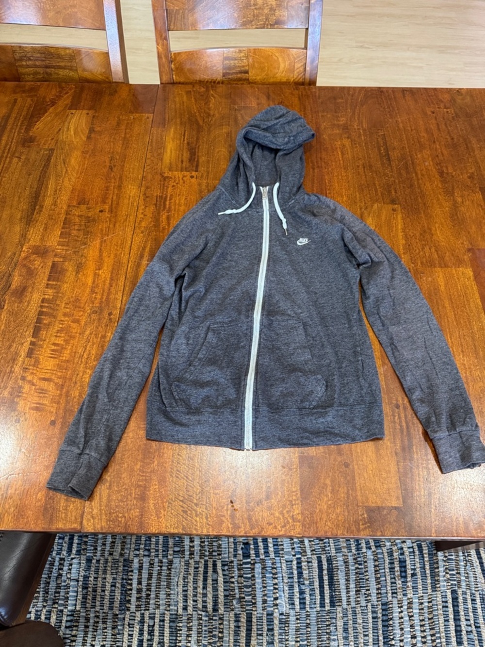 Nike Gray Zip-Up light weight Hoodie 2010s